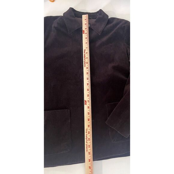 Eileen Fisher MP M Petite Corduroy Chore Coat Jacket Dark Brown Pockets - Picture 7 of 8
